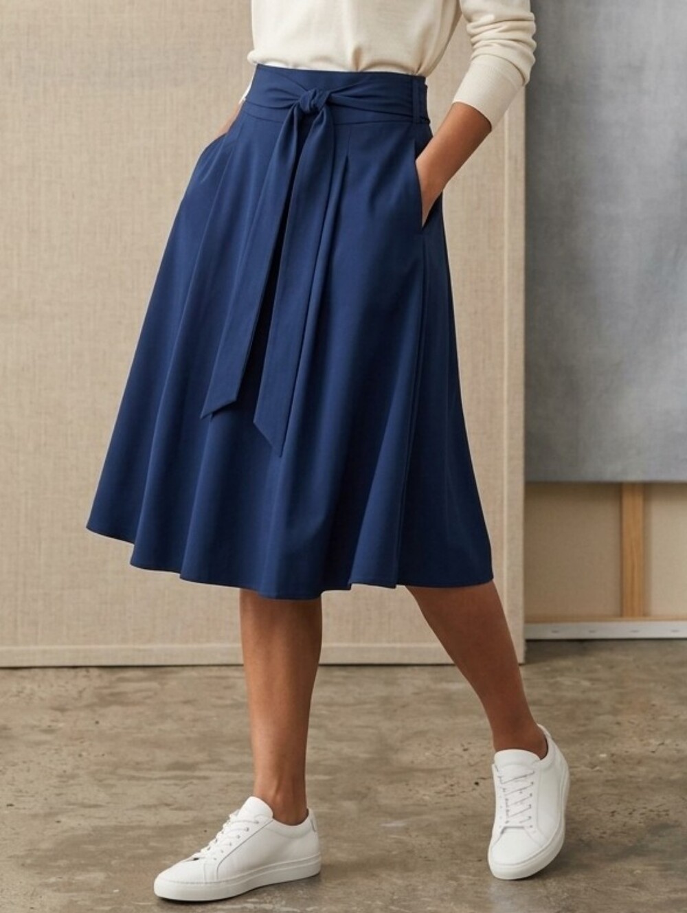 Belle Poque Vintage A-line Tie-Waist Circle Skirt Cottagecore Dark Academia XL